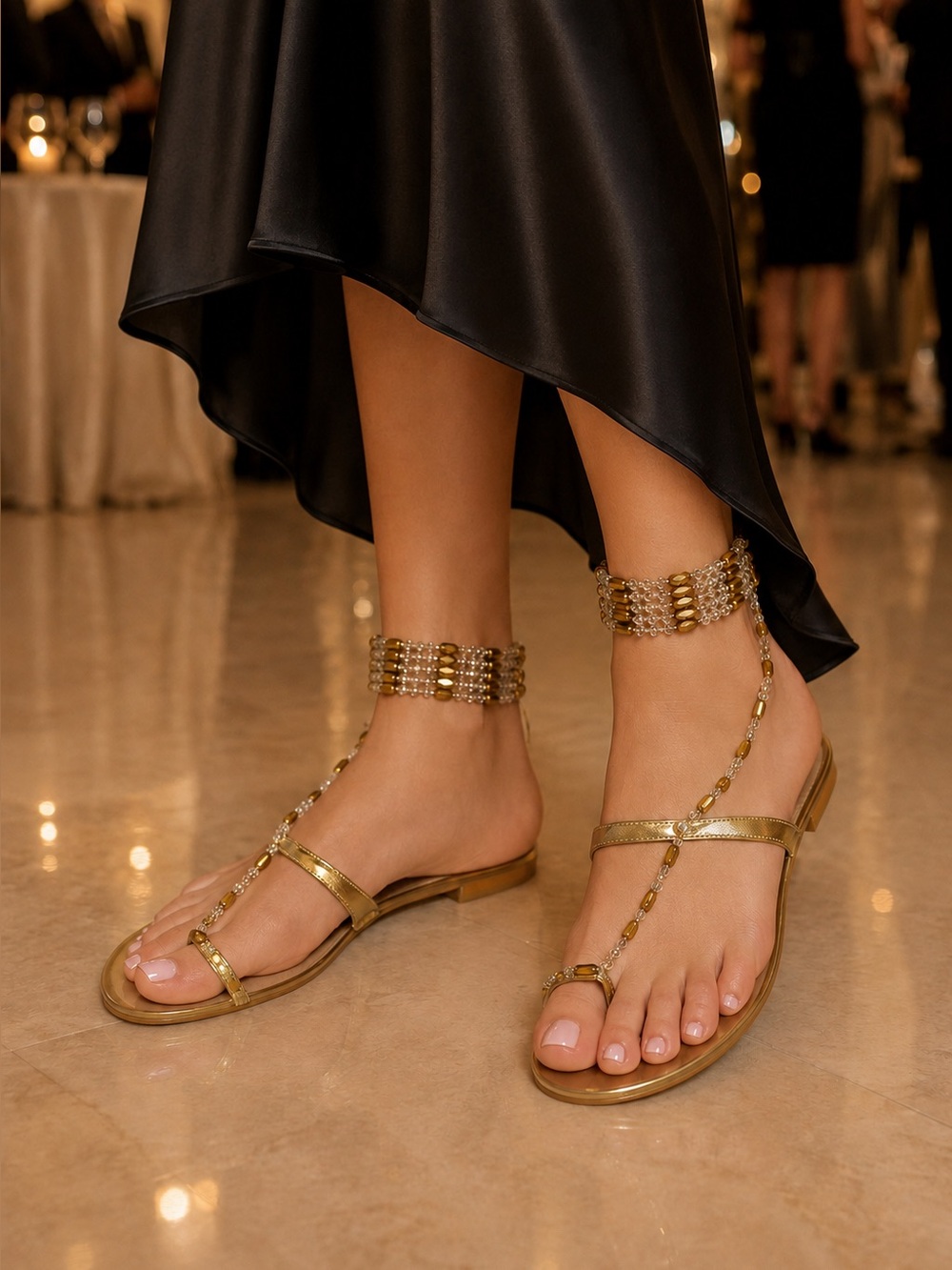 Boho Ankle Wrap Sandals by Roberto Botella